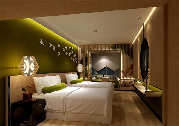 酒店客房新中式灯具厂家照明设计方案效果图 设计定制安装